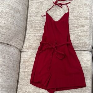 Hollister Deep Red Halter Romper